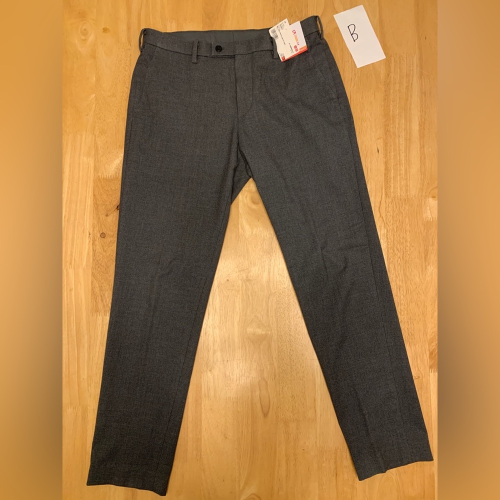 Heattech Stretch Slim Flat Front Office Pants B